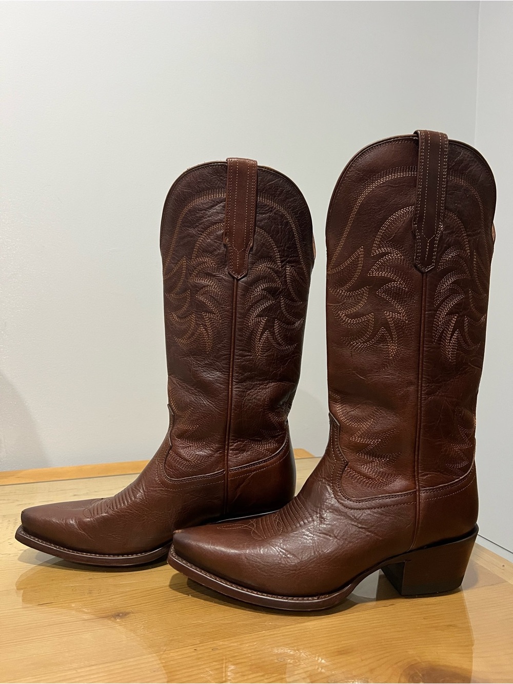 Tecovas Annie Sequoia Embroidered Western Heeled Boots Brown US 7.5
